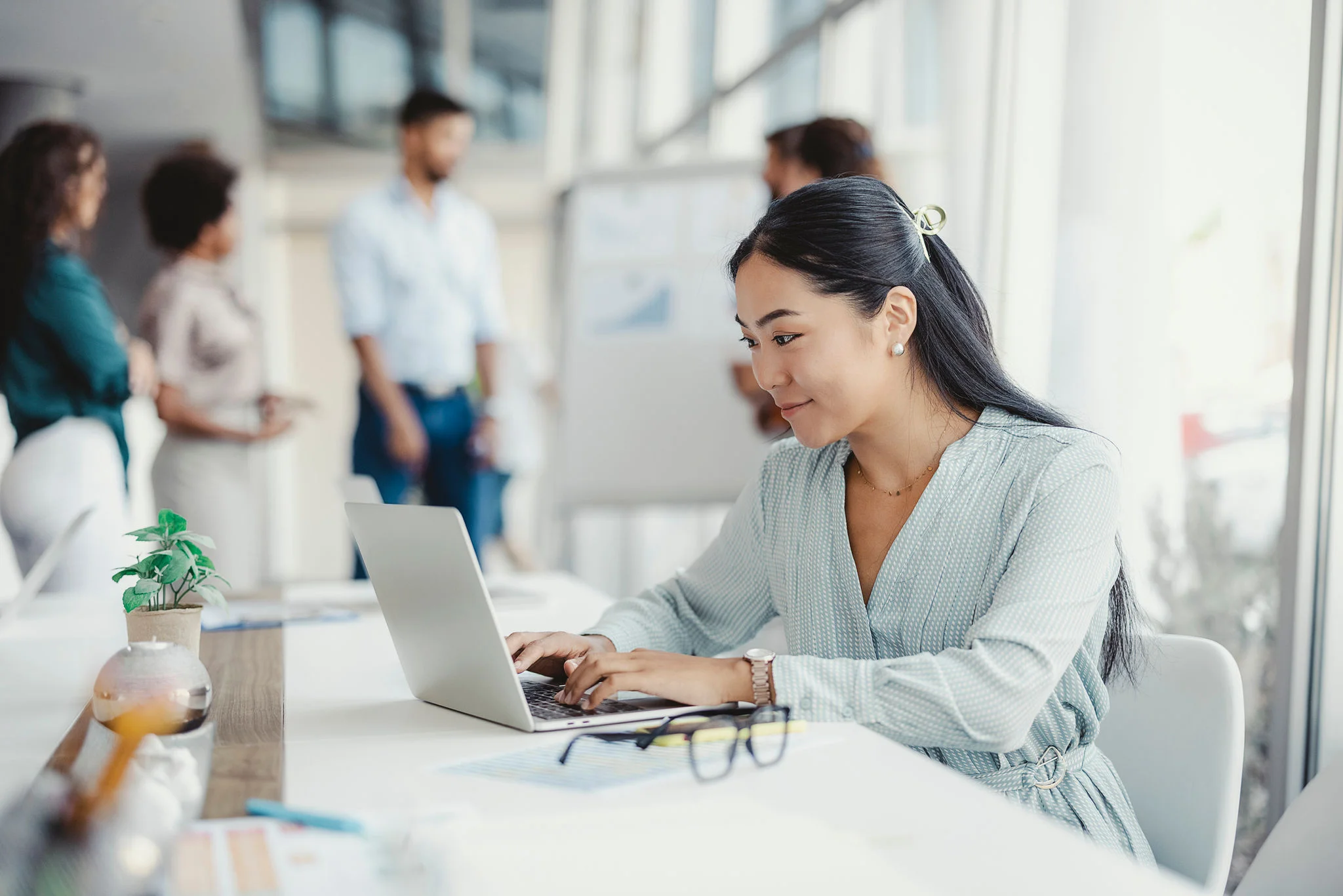 Partner working in office