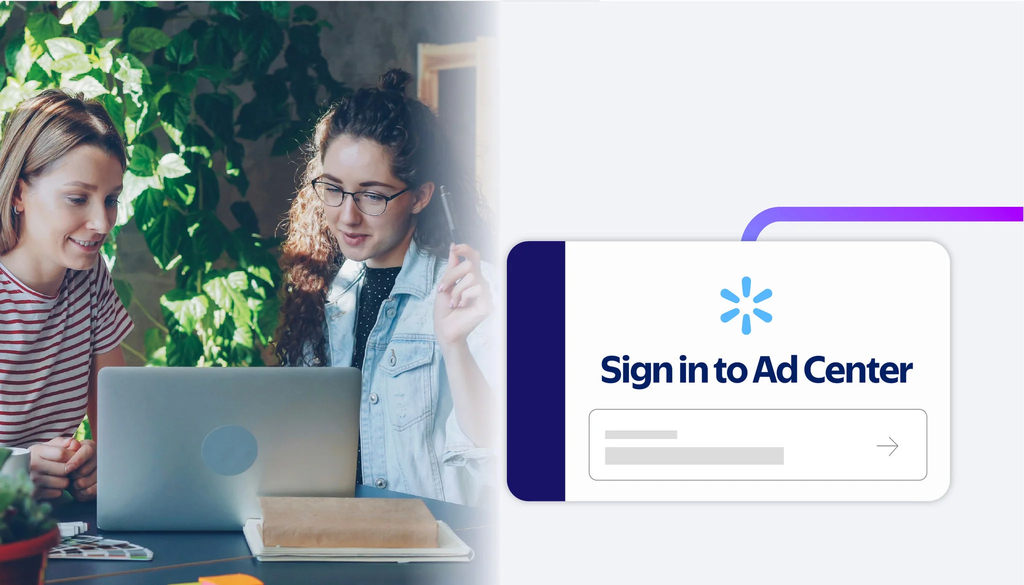 Ad Center sign in