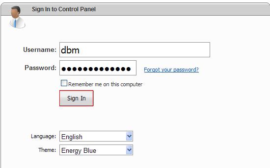 Login to WebsitePanel
